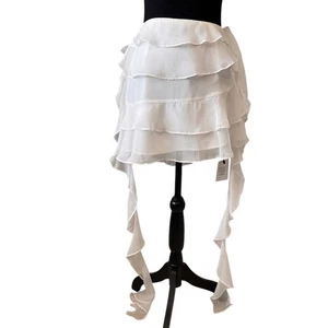 New REVOLVE MORE TO COME Women's White Rosalia Ruffle Mini Skirt Size M - Picture 1 of 9