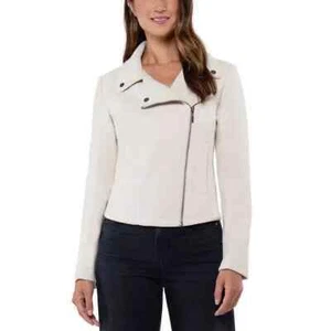 Matty M Ladies' Knit Moto Jacket Heavy stretch fabric Tan (Natural) Size S - Picture 1 of 3