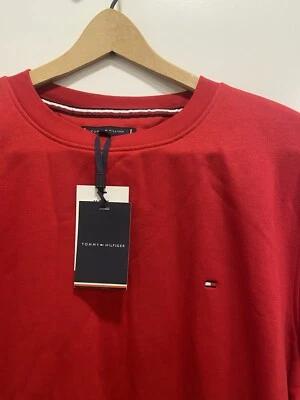 Moletom Tommy Hilfiger masculino clássico logotipo pull-on lã manga longa gola redonda - Imagem 1 de 4