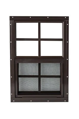 Ventana de cobertizo 14x21 montaje empotrado - Deslizante vertical con vidrio templado y pantalla anti insectos Foto 1 de 4