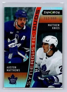 2023-24 UD Synergy #SD-8 Matthews/Knies -Synergistic Duos 762/999-Maple Leafs - Picture 1 of 2