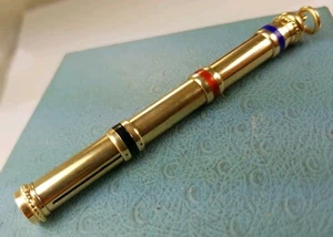 Antiguo lápiz de color victoriano de oro macizo de 14k triple diapositiva Chatelaine... - Imagen 1 de 12