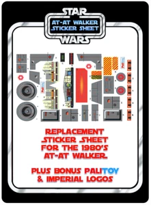 Pegatinas de repuesto Star Wars AT-AT Walker + logotipos imperiales de Palitoy de colección - Imagen 1 de 6