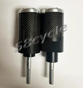 04-05 GSXR 600 750 Carbon Fiber Inlay Frame Sliders Savers Crash Protectors 2004 - Picture 1 of 2