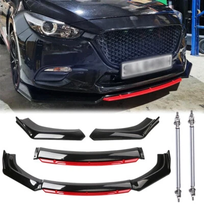 For MAZDA 3 /323 /3 Sport Front Bumper Lip Splitter Spoiler Body Kit +Strut Rods - Image 1 of 4