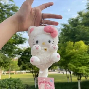 2023 Hello Kitty Plush Doll Keychains Bag Pendant Long Tail Anime Gift - Picture 1 of 6