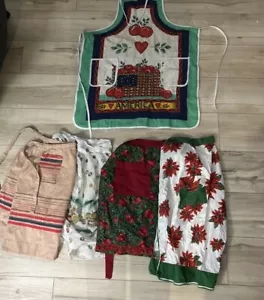Vintage Aprons Half & Bib Lot Of 9 1980s & 90s - Bild 1 von 6