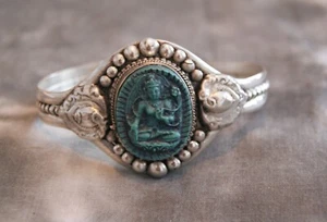 Armreif Tara breit ~ Türkis ~ Handarbeit aus Nepal (1513) - Bild 1 von 4