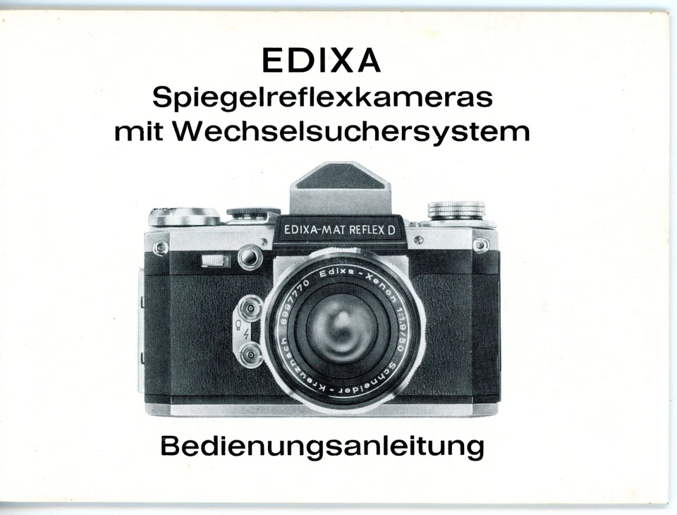 Bedienungsanleitung EDIXA-MAT REFLEX D Kamera User Manual Anleitung (Y4321 - Bild 1 von 1