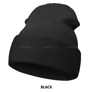 Beanie Hat Cap Solid Plain Knit Ski Skull Cuff Winter Warm Slouchy Men Women