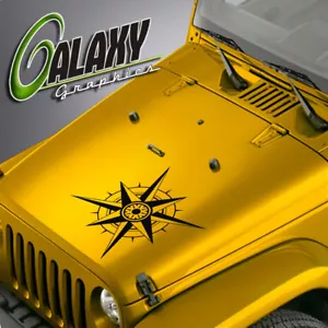 Hood Decal for Jeep Wrangler Tj Lj Jk Jku - Compass Sticker - Picture 1 of 6