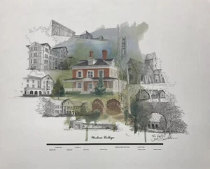 Impresión "Western College" - Tom Gaither - Firmado - Universidad de Miami - Oxford, Ohio - Imagen 1 de 3