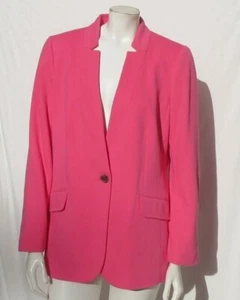 TALBOTS US Women’s XL Pink Stretch Cotton Twill Polka Dot Lined Blazer Jacket - Picture 1 of 7