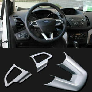 ABS For ford Escape Kuga 2017-2019 Matte Silver Steering Wheel Control Cover 3P - Imagen 1 de 8