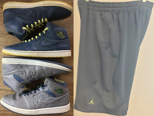 Nike Air Jordan 1 Retro 97 TXT Grigio Squadrone Blu Giallo 12 ? 555071 045 Lotto: 3