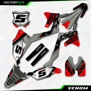 Gray & Red Venom Graphics Kit fits 21-24 Kawasaki KXF250 KXF 250 Plate KX250F - Bild 1 von 6