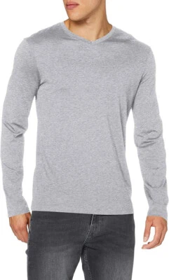 Armani Exchange Men's Basic Slim Fit Jersey V-Neck Tee, Heather Grey, XS - Image 1 of 2