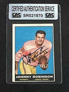 JOHNNY ROBINSON 1961 TOPPS ROOKIE SIGNED AUTOGRAPHED CARD #139 CAS AUTHENTIC - Picture 1 of 2