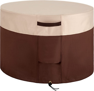 Waterproof round Fire Pit Cover 36 Inch Heavy Duty Patio Fire Table Cover 600D O