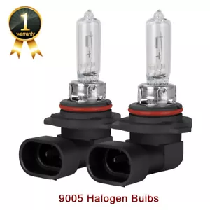 2x 9005/HB3 Halogen 100W 12V High Beam Car Headlight Bulb Bright White Glass - Picture 1 of 7