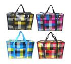 Set of 4 Large Reusable Unbreakable Hard Plastic Fabric Checkered Laundry Bag...