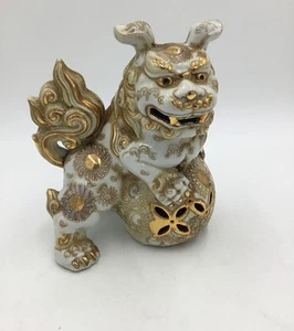 Kutani Foo Dog Male Ceramic Figurine - Picture 1 of 11