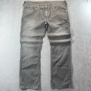 Pantalone Velluto a coste True Religion Uomo 42x34 Grigio Ricky Gamba Dritta Patta Tasche - Foto 1 di 12