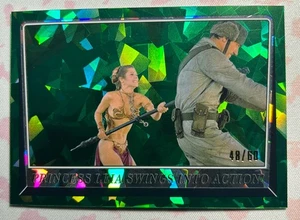 2023 Star Wars Sapphire Return of the Jedi Leia Swings Into Action #52 Green /60 - Picture 1 of 2