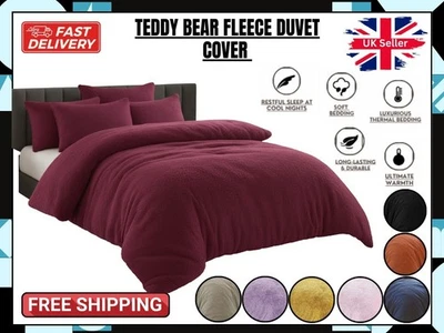 LAAM LINEN Teddy Bear Fleece Duvet Cover Set Soft ,Cosy Quilt Thermal Bedding Set All Size