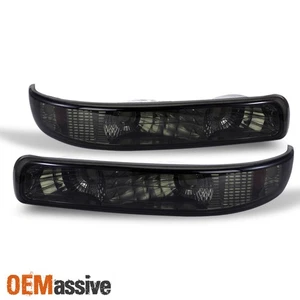 Smoked Fits 1999-2002 Silverado 2000-06 Tahoe Suburban Bumper Turn Signal Lights - Picture 1 of 2