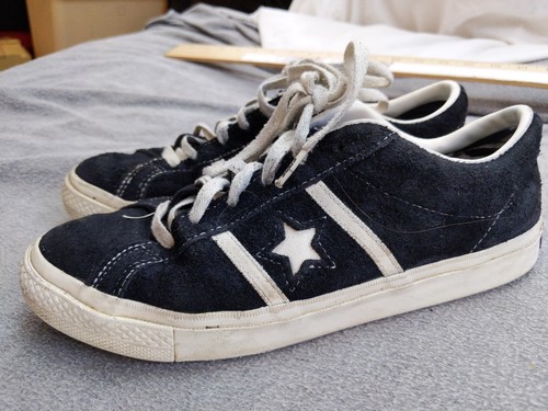 Scarpe Converse One Star donna 8 nere bianche scamosciate basse CONS A06426C