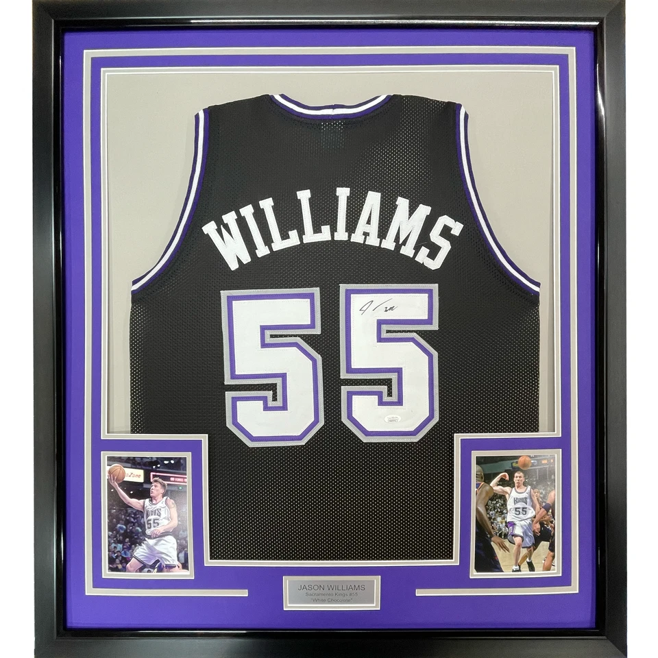 Camiseta deportiva negra de Sacramento 33x42 de Jason Williams autografiada/firmada enmarcada certificado de autenticidad PSA Foto 1 de 2