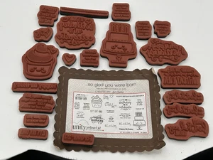 Estampillas de goma rojas reposicionables sin montar sello de unidad... me alegro de que hayas nacido - Imagen 1 de 2