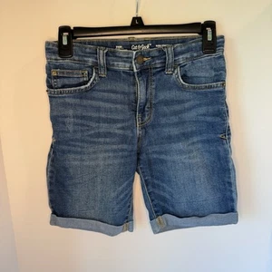 CAT & JACK Girl's Blue Jean Regular Fit Super Stretch Bermuda Jean Shorts sz 10 - Picture 1 of 4