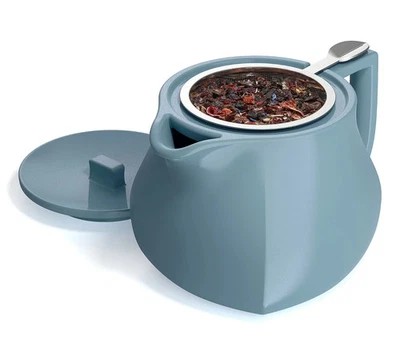 Tea Forte Stone Blue Fiore Teapot with Infuser - Image 1 of 3
