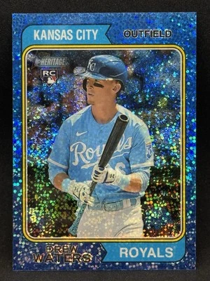 Drew Waters 2023 Topps Heritage #96 Blue Sparkle Rookie (RC) - Royals - Image 1 of 2
