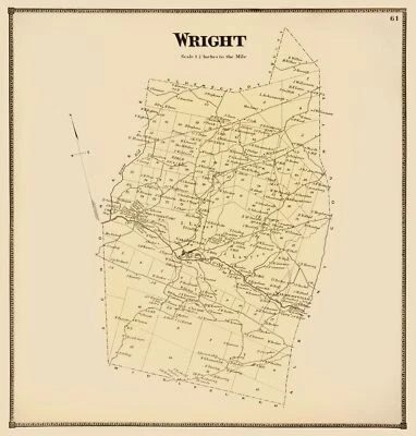 Historic City Map - Wright New York - Stone 1866 - 23 x 24.06 - Vintage Wall Art - Image 1 of 4