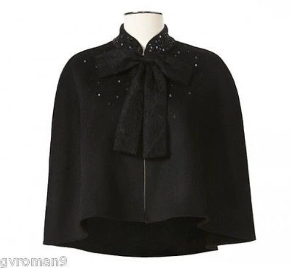 Lote de 6 Poncho Prabal Gurung Capa Lentejuelas Neiman Marcus Target Mantón de Lana Negro Foto 1 de 1