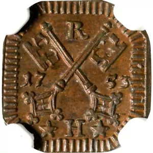 1753 German States Regensburg 1 Heller, NGC MS 64, Sole Finest Graded, Germany - Picture 1 of 3