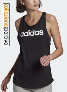 CANOTTA DONNA ADIDAS LOUNGEWEAR ESSENTIALS LOGO-GL0566 col. nero/bianco - Foto 1 di 2