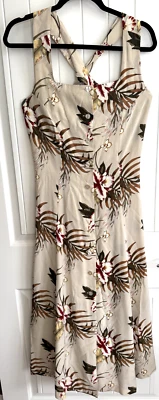 Coldwater Creek Silk Tropical Print Button Front Maxi Dress - Size 10P - Image 1 of 4