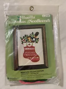 Bucilla Christmas Crewel Kit Miniature Holiday Picture Stocking 2136 sealed - Picture 1 of 2