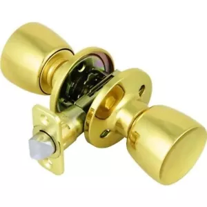24 Pack Shield Security Tulip Bright Brass Passage Closet Door Knob Non Lock Bed - Picture 1 of 2