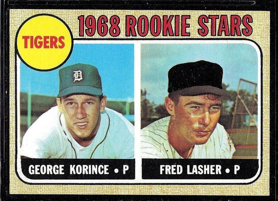 1968 TOPPS BASEBALL TIGERS KORINCE/LASHER ROOKIE STARS CARD RC SEMI HIGH #447 NM - Image 1 of 1