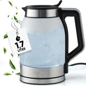 ProfiCook® Wasserkocher 17 Liter mit satiniertem Glas | blau beleuchteter Was... - Bild 1 von 7