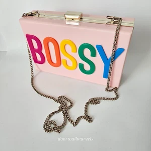 BOSSY Plastic Clutch by Aldo Pink Shoulder Crossbody Hand Bag Purse UNCOMMON - Picture 1 of 19