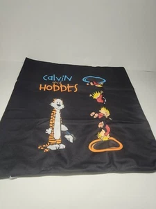 Office Throw Pillow Case Couch Cushion Calvin and Hobbts 18 X 18" Black - Picture 1 of 1
