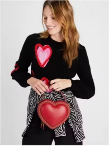 NEW W/TAGS KATE SPADE NY AMOUR LEATHER 3D HEART CROSSBODY BAG + AMOUR COIN PURSE - Picture 1 of 10