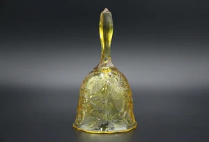 1980-1983 FENTON Glass Yellow Topaz Inverted Strawberry Bell Made in USA - Picture 1 of 8