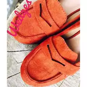 NWOTGS. Sweet Suede Tangerine Soda Wedges - Picture 1 of 4